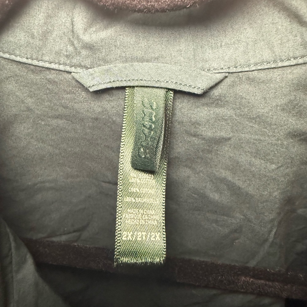 Skims Sleep Dark Green Cotton Long Sleeve Button-Up Shirt 2x - Picture 4 of 4